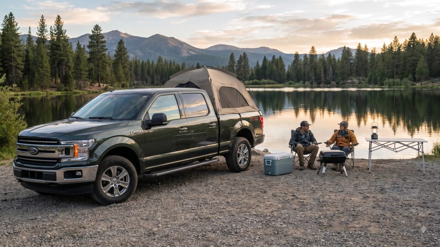 ford pickup camping by lake 202608270937